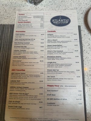 Menu photo 2 Atlantic Beer & Oyster Winter Park, FL Menu photo 2 Atlantic Beer & Oyster Winter Park, FL