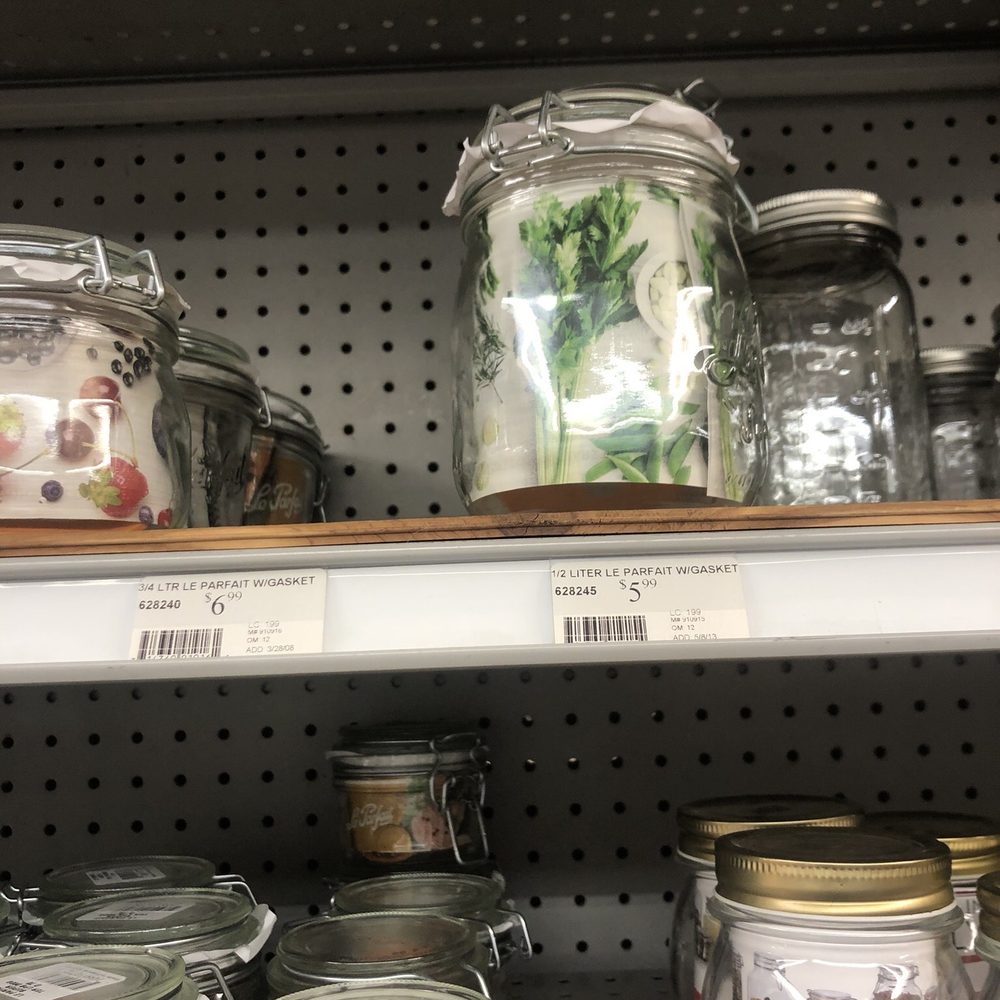 Mason jar containers with clasp lids
