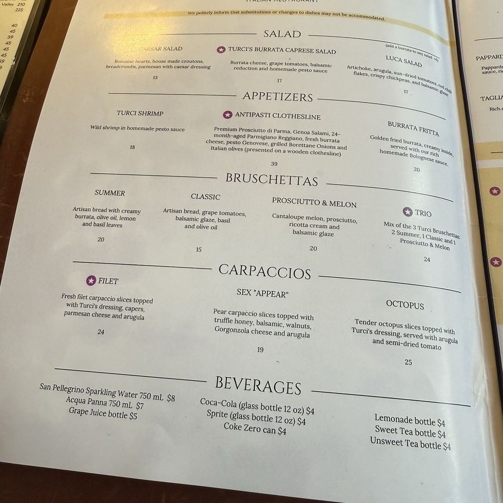 Luca Turci - Menu - Italian Near Me - Winter Park, Florida Luca Turci - Menu - Italian Near Me - Winter Park, Florida