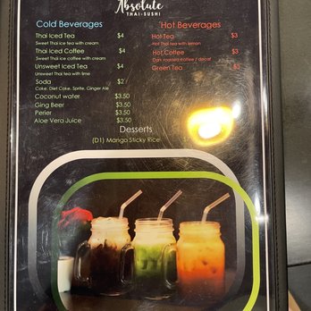 Absolute Thai-Sushi - Menu - Thai Near Me - Towson, Maryland