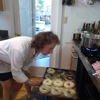 Bake Your Own Amazing Bagels - Putting the boiled bagels in the oven! - Bagels Near Me Bake Your Own Amazing Bagels - Putting the boiled bagels in the oven! - Bagels Near Me