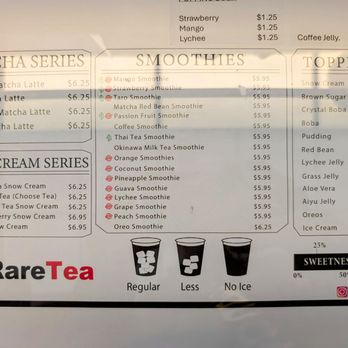Rare Tea - Menu - Bubble Tea Near Me - Clovis, California