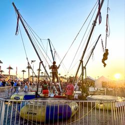 626 Night Market - 626 Night Market at Santa Anita Park in Arcada features bungee trampoline rides, carnival-style attractions, food vendors, shopping booths,