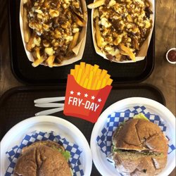 Coombs Cafe & Ice Cream Parlour - Bacon poutine & bacon Swiss burger