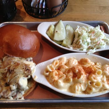 Butcher Bar - Philly cheese and onions brisket sandwich with macaroni and cheese side! 10/10!!!!! - Barbeque Near Me - Astoria, New York