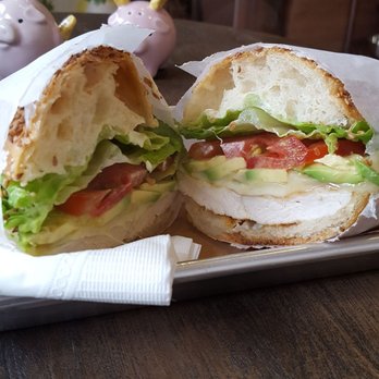 Maya Congee Cafe - Chicken sandwich with provolone, avocado, lettuce tomato and wasabi mayo.  Fantastic. - Coffee & Tea Near Me - Brooklyn, New York