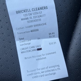 Brickell Cleaners - Receipt - Laundry Services Near Me - Miami, Florida Brickell Cleaners - Receipt - Laundry Services Near Me - Miami, Florida