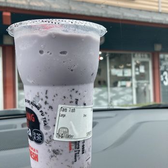 Kung Fu Tea - Large taro slush with oreo. So good!!!!! - Bubble Tea Near Me - Davie, Florida