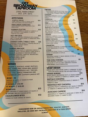 Menu photo 1 Off Broadway Taproom Madison, IN Menu photo 1 Off Broadway Taproom Madison, IN