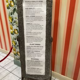 a menu for a restaurant
