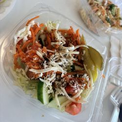 Steves's subs and salads - Side salad with vinaigrette.