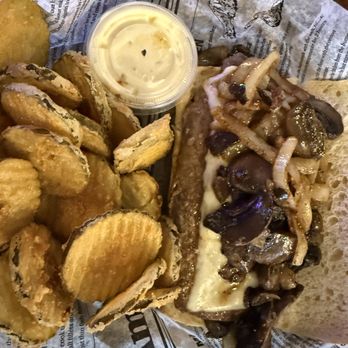 Sauers Old Fashioned Pub & Grill - Steak sandwich with pickle chips upgrade - Burgers Near Me - Beaver Dam, Wisconsin Sauers Old Fashioned Pub & Grill - Steak sandwich with pickle chips upgrade - Burgers Near Me - Beaver Dam, Wisconsin