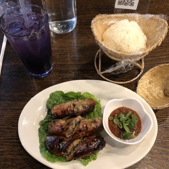 Charming Elephant - Lao Sausage and Butterfly Pea Tea - Laotian Near Me - Baltimore, Maryland Charming Elephant - Lao Sausage and Butterfly Pea Tea - Laotian Near Me - Baltimore, Maryland