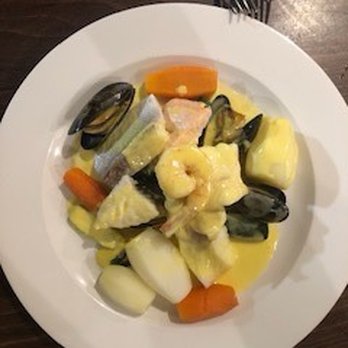 Webbe's Rock-a-nore - Steamed Panaché of Fish with Salmon, Cod, Tiger Prawns, Mussels, Plaice, Seabass, Baby Vegetables and Saffron Sauce - Seafood Near Me - Hastings, ESX Webbe's Rock-a-nore - Steamed Panaché of Fish with Salmon, Cod, Tiger Prawns, Mussels, Plaice, Seabass, Baby Vegetables and Saffron Sauce - Seafood Near Me - Hastings, ESX