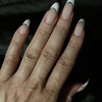 Fam Nail Spa - Love this beautiful French mani with gold accent - Waxing Near Me - Oakland, California Fam Nail Spa - Love this beautiful French mani with gold accent - Waxing Near Me - Oakland, California