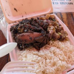 Combo box $7. Squid (skip this) and crispy pork Combo box $7. Squid (skip this) and crispy pork