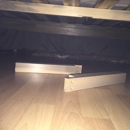 bed support legs not attached under bed