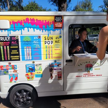 Paina Pops - Menu on side of truck - Ice Cream & Frozen Yogurt Near Me