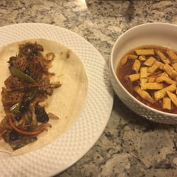 Panda Garden - Moo shu vegetable & hot and sour soup  (to-go order plated at home)