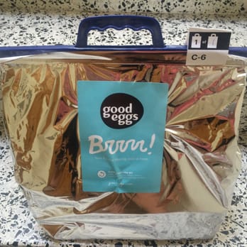 Good Eggs - Nice cooler bag with cold blue ice - Food Delivery Services Near Me