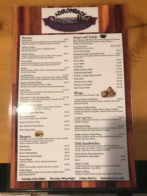 Menu photo 1 Adirondack Bar & Grill Queensbury, NY Menu photo 1 Adirondack Bar & Grill Queensbury, NY