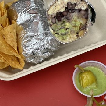 University Taqueria - Breakfast Burrito  vegetarian. Beans and guacamole instead of meat. - Tacos Near Me - Berkeley, California