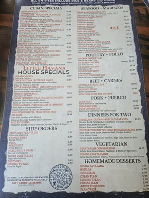 Menu photo 1 Little Havana Restaurant North Miami, FL Menu photo 1 Little Havana Restaurant North Miami, FL