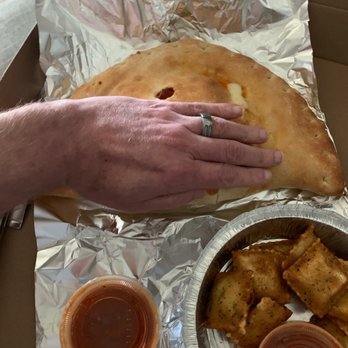 Calabria Pizza - HUGE calzone and Fried Ravioli. - Pizza Near Me - Oradell, New Jersey
