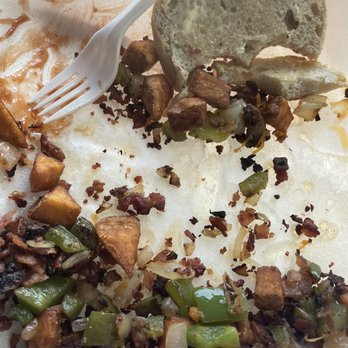 Caffe Latte Restaurant - Potato platter that burned through their cheap, plastic to go containers. - Coffee & Tea Near Me - Sacramento, California Caffe Latte Restaurant - Potato platter that burned through their cheap, plastic to go containers. - Coffee & Tea Near Me - Sacramento, California