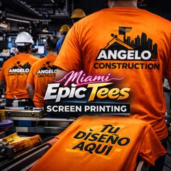 Miami Epic Tees - Custom screen printing for construction companies in Miami built for durability, visibility, and brand impact.