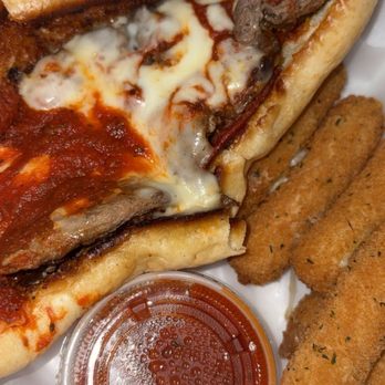 J&K's Cafe - Pepperoni Cheese Steak Sandwich & side order of mozzarella sticks - Coffee & Tea Near Me - Port Charlotte, Florida J&K's Cafe - Pepperoni Cheese Steak Sandwich & side order of mozzarella sticks - Coffee & Tea Near Me - Port Charlotte, Florida