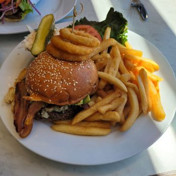 Neptune Diner - Bleu cheese burger with fries. - Diners Near Me - Bayside, New York Neptune Diner - Bleu cheese burger with fries. - Diners Near Me - Bayside, New York
