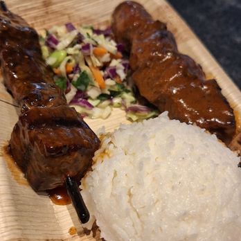 Bengal Barbecue - Rice platter with miso salad, banyan beef & Bengal beef - Barbeque Near Me - Anaheim, California