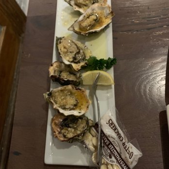 Steve's Steakhouse - Special request grilled oysters with garlic butter - Steakhouses Near Me - Avalon, California