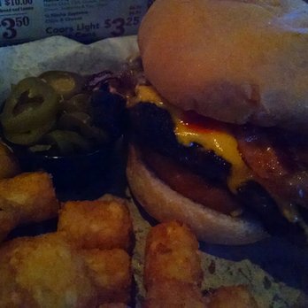 East Town Pub - Burhite Burger with tater tots - Bars Near Me - Green Bay, Wisconsin East Town Pub - Burhite Burger with tater tots - Bars Near Me - Green Bay, Wisconsin