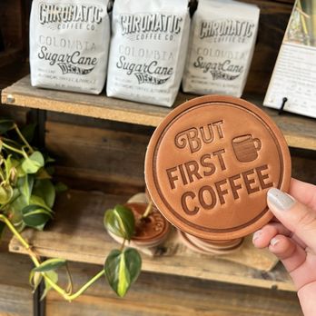Chromatic Coffee - Coffee beans and leather coasters - merch - Coffee Roasteries Near Me - San Jose, California