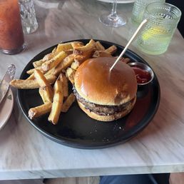 Cheeseburger and fries Cheeseburger and fries