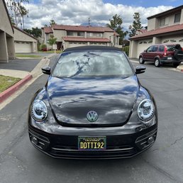 My car with blue tinted headlights