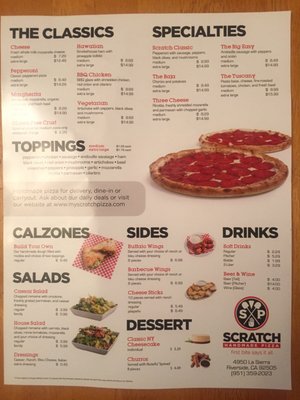 Menu photo 8 Scratch Pizza Riverside, CA