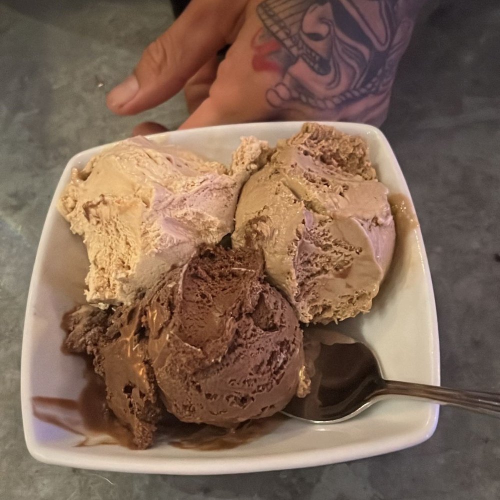 The West End - Gelato (mixed chocolate, coffee, caramel) - New American Near Me - Hyannis, Massachusetts The West End - Gelato (mixed chocolate, coffee, caramel) - New American Near Me - Hyannis, Massachusetts
