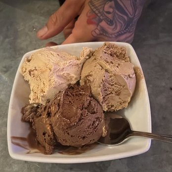 The West End - Gelato (mixed chocolate, coffee, caramel) - New American Near Me - Hyannis, Massachusetts