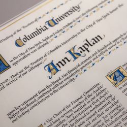 John Stevens Calligraphy & Lettering - Scroll on Vellum with gold leaf and illumination