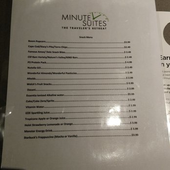 Minute Suites - Snack menu - Hotels Near Me - Charlotte, North Carolina Minute Suites - Snack menu - Hotels Near Me - Charlotte, North Carolina