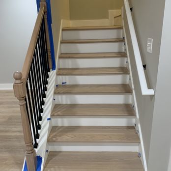 RDS Flooring - Basement staircase that was refinished to match floors. - Flooring Near Me - Dallas, Georgia