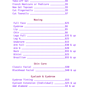 CT Nail Studio - Menu Price #2 - Nail Salons Near Me - Largo, Florida