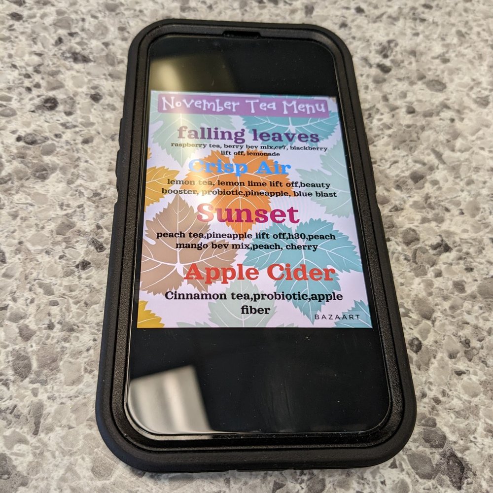 Step Up Nutrition - I had questions about what flavours were in each tea. Kiersten shared her phone with me. Cool! - Custom Cakes Near Me - Eagan, Minnesota