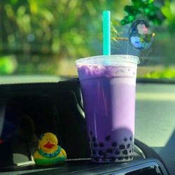 Cafe Boba - Taro Milk Tea with boba...pretty and SO ONO!!!