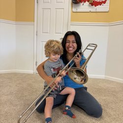 The Music Class - Dunwoody - Ms. Jeanette introduced the slide trombone today!
