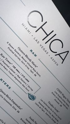 Menu photo 3 Chica Miami Miami, FL