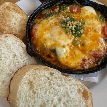 Koko Head Cafe - Volcano Eggs Tomato, Portuguese sausage and veggies like okra and green beans - Breakfast & Brunch Near Me - Honolulu, Hawaii